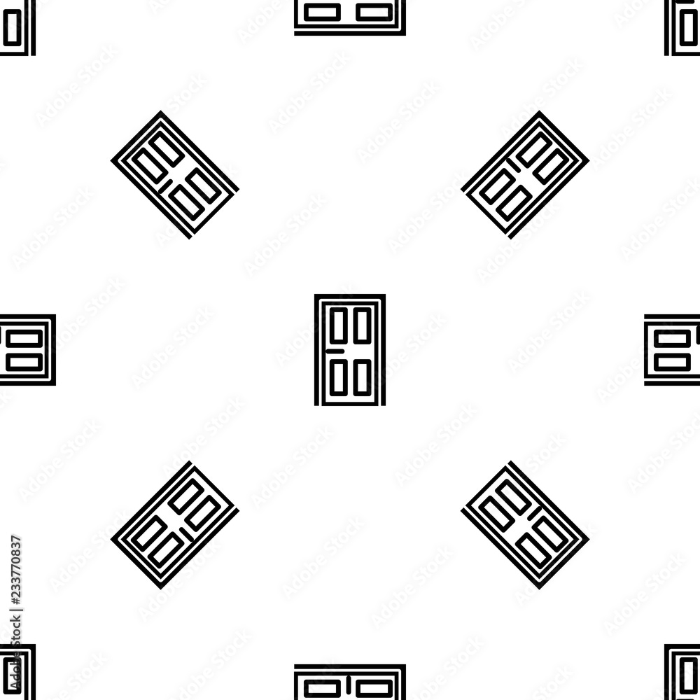 Poster house door pattern seamless vector repeat for any web design