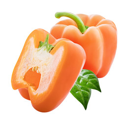 Peppers isolated on white background. Clipping path
