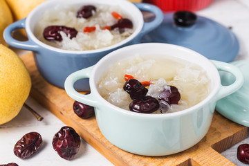 Snow Fungus and Pear Sweet Soup Dessert Chinese Healthy