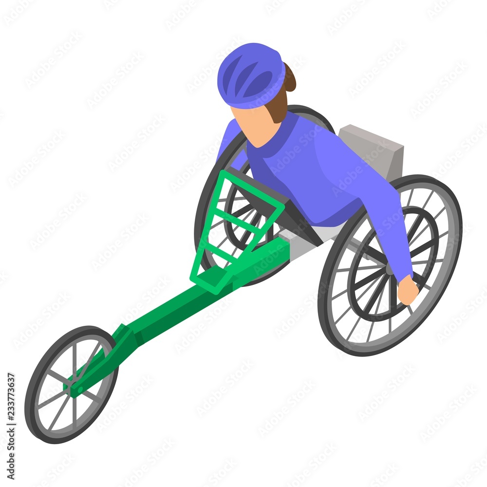 Poster invalid paralympic race icon. isometric of invalid paralympic race vector icon for web design isolat