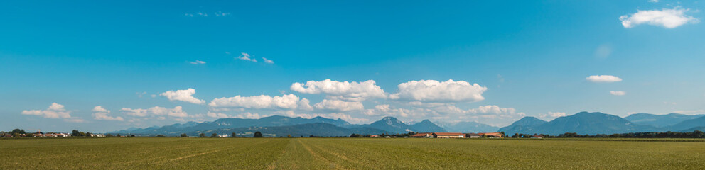 Hi-Res stitched alpine panorama near Rosenheim - Bavaria - Germany