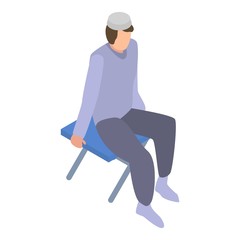 Homeless muslim migrant man icon. Isometric of homeless muslim migrant man vector icon for web design isolated on white background