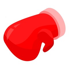 Red boxing glove icon. Isometric of red boxing glove vector icon for web design isolated on white background