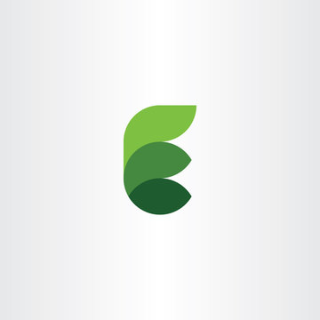 eco leaves e letter logotype green vector logo