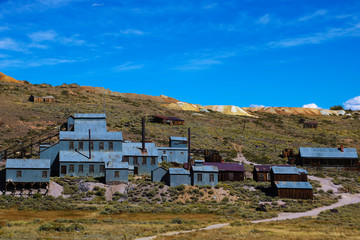 Fototapeta na wymiar Abandoned mine buildings at Bodie State Park, California.