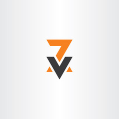 letter vz v and z logotype symbol icon vector