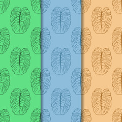 Fototapeta premium seamless floral pattern tropical palm leaves