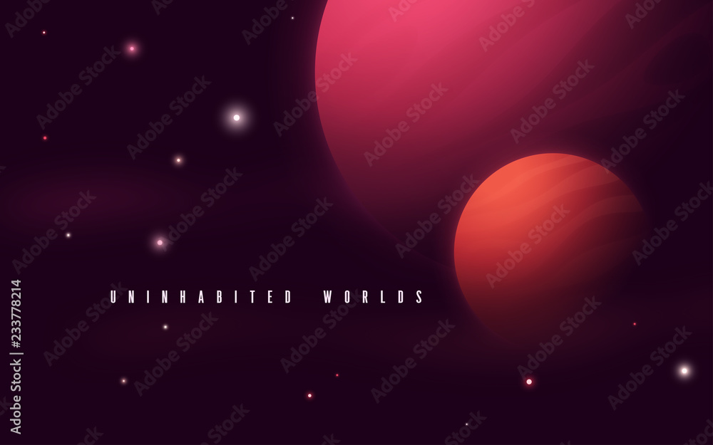 Wall mural deep space sci-fi abstract vector illustration, background, post
