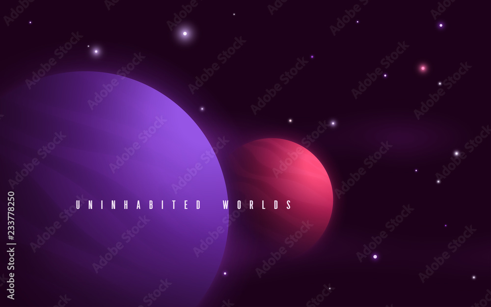 Wall mural deep space sci-fi abstract vector illustration, background, post