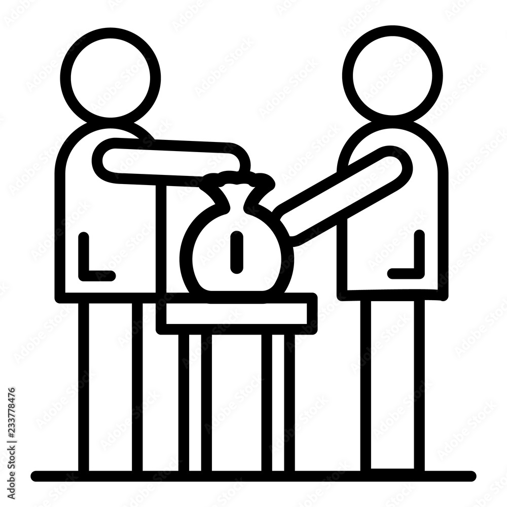 Poster corruption business icon. outline corruption business vector icon for web design isolated on white b