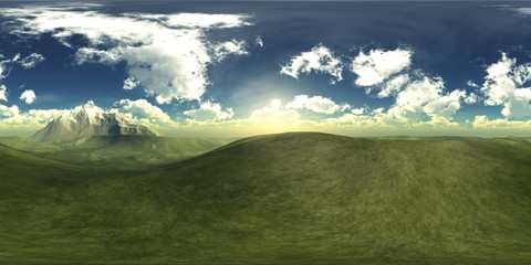 HDRI, environment map , Round panorama, spherical panorama, equidistant projection, land under heaven
