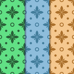 seamless pattern with flowers and circles