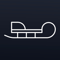 Santa sleigh icon. Outline santa sleigh vector icon for web design isolated on black background