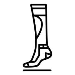 Sport sock icon. Outline sport sock vector icon for web design isolated on white background