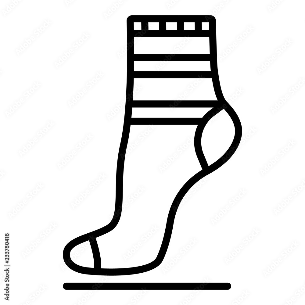 Aufkleber textile sock icon. outline textile sock vector icon for web design isolated on white background
