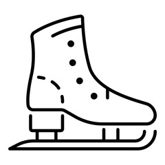 Skates boot icon. Outline skates boot vector icon for web design isolated on white background