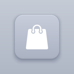 Shopping cart, gray vector button with white icon