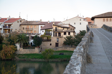Fototapeta premium Puente la Reina, ancient spanish city. Spain, Europe.