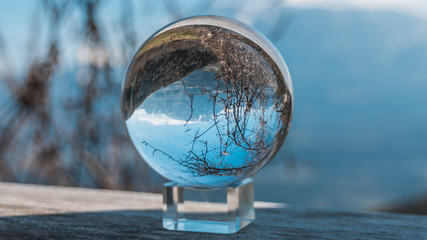 Crystal ball landscape shot near Bozen - Italy