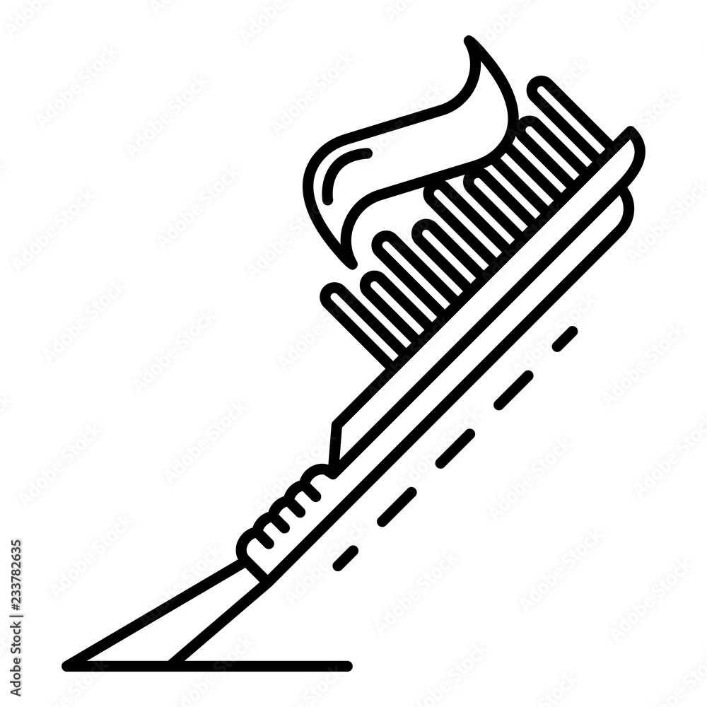 Poster toothpaste toothbrush icon. outline toothpaste toothbrush vector icon for web design isolated on whi