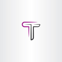 purple black letter icon t logo element vector