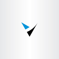 v letter blue black logo icon element