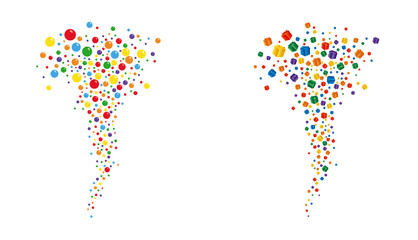 Fototapeta premium Festive multicolored Christmas balls and gift boxes fly in a whirlwind of tornado.