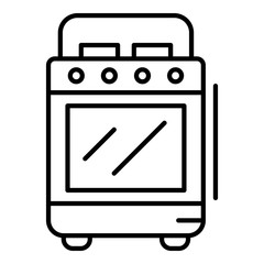 Cooker stove icon. Outline cooker stove vector icon for web design isolated on white background