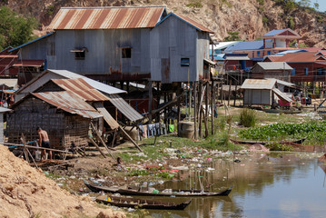 Slums outside Siem Reap in Cambodia
