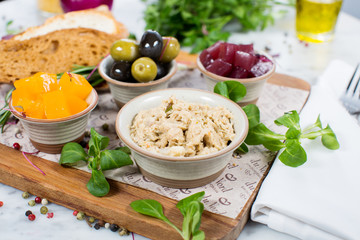 salad with cheese and olives