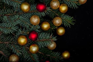 Christmas and New Year s holiday background with copy space, Christmas border