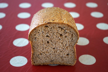 A half of a loaf of fresh bread.