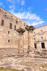 Fototapeta premium Temple of Poseidon ancient remains, Taranto old town, Italy