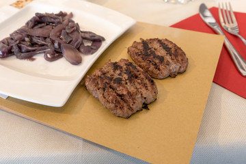 Piadina Romagnola with sausage and onion