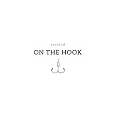 Vector hand drawn logo template, a hook.