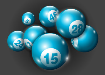 3D Lottery Keno Number Ball-Blue