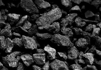 Detail of char-coal made from wood for bbq
