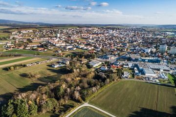 Fototapeta na wymiar Stadt Oberwart im Burgenland (A) / Luftaufnahme