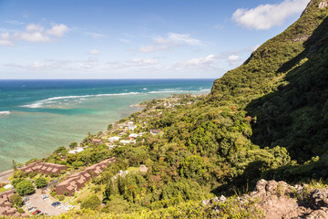 Fototapeta premium Sicht vom Crouching Lion, East coast Oahu, Hawaii