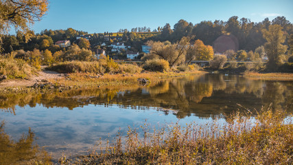 Beautiful autumn view near Pleinting-Bavaria-Germany