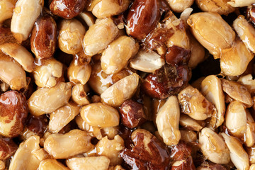 peanut with caramel background