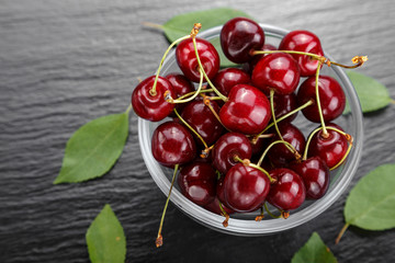 sweet cherries in a plate