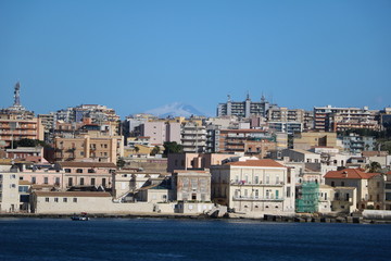 Coastal landscape of Ortigia Island of Syracuse, Sicily Italy