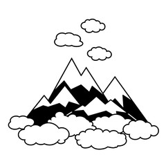 Mountains, rocks and peaks. Vector illustration and logo design elements. EPS10