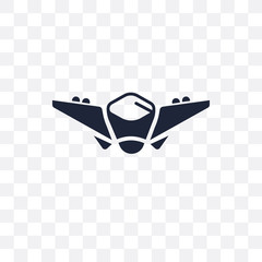 fighter plane transparent icon. fighter plane symbol design from Army collection. Simple element vector illustration. Can be used in web and mobile.