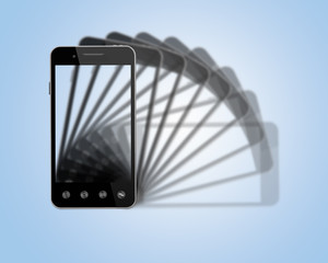 black smart-phone with shadows