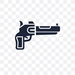 Pistol transparent icon. Pistol symbol design from Army collection. Simple element vector illustration. Can be used in web and mobile.