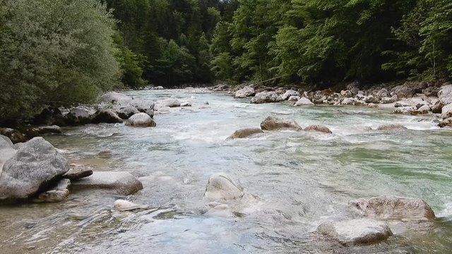 White water on Kramsacher Ache in Tyrol In the Austrian Alps