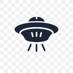 Space ship transparent icon. Space ship symbol design from Astronomy collection. Simple element vector illustration. Can be used in web and mobile.