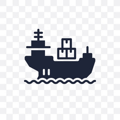 ship by sea transparent icon. ship by sea symbol design from Delivery and logistic collection. Simple element vector illustration. Can be used in web and mobile.